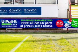 U-Pull-It Banner at Dunfermline Athletic Football Club