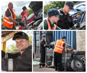 People taking advantage of U-Pull-It's cheap car parts.