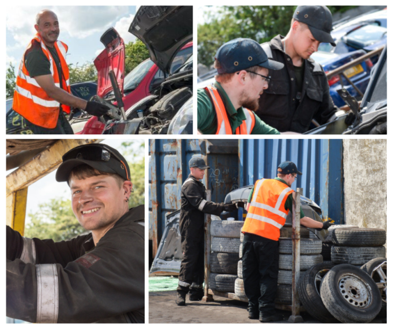 People taking advantage of U-Pull-It's cheap car parts.