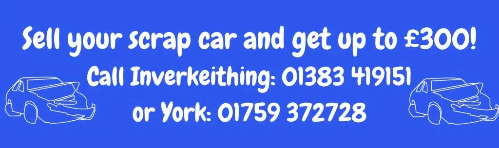 Sell your scrap car banner with yard phone numbers