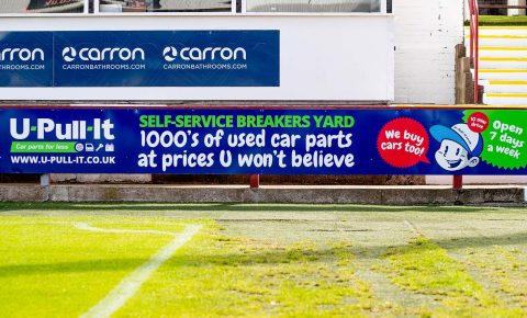 U-Pull-It Banner at Dunfermline Athletic Football Club